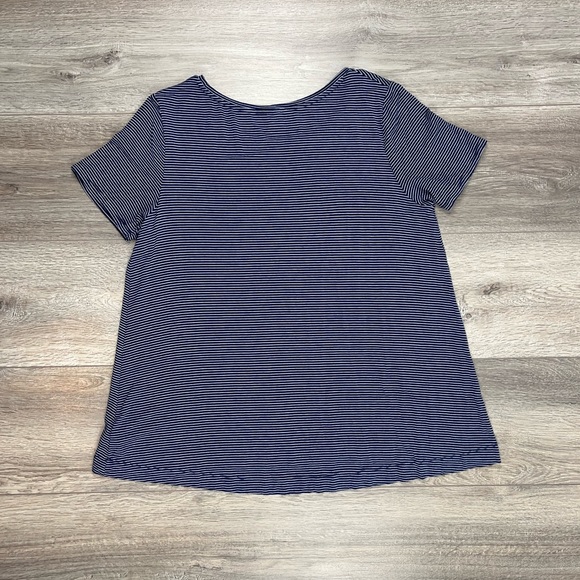 Old Navy Lux Striped T Shirt Large Navy White Stripe - Picture 3 of 8